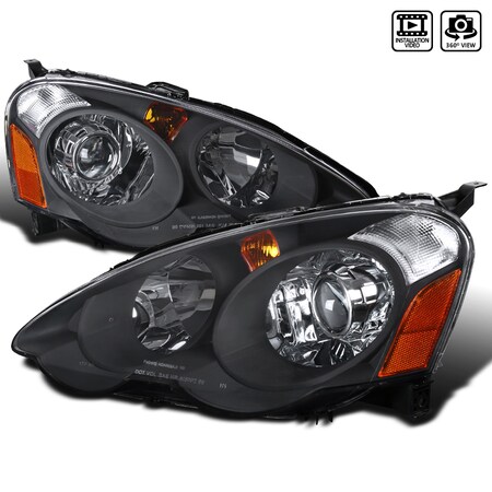 Spec-D Tuning 02-04 Acura Rsx Retrofit Projector Headlights - Black 2LHP-RSX02JM-RS